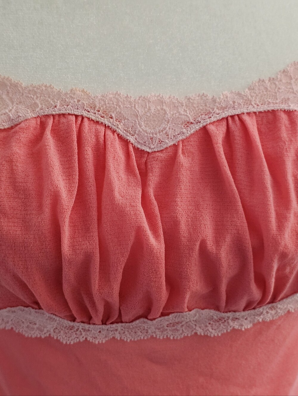 ​Vtg Victoria’s Secret Angels Pink Lace Ruffle Cami- Coquette Babydoll Sleep Top - Picture 5 of 8